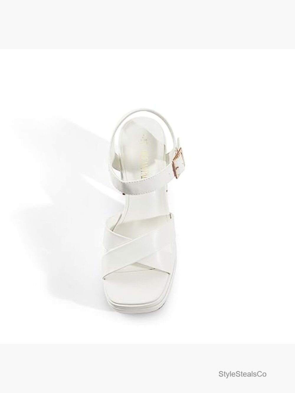Platform Chunky Heels Square Open Toe Ankle Strap High Heeled Sandals Y2K Party - Picture 5 of 7